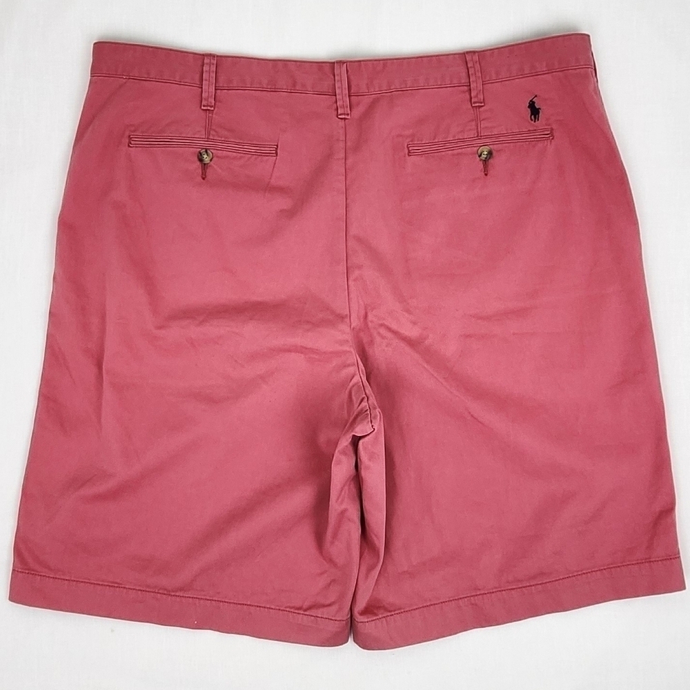 Polo Ralph Lauren Relaxed Fit 100% Cotton Pink Flat Front Shorts. Size 42. - Picture 3 of 6